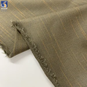 YX1477 Wholesale 350g/m² Textured Jacquard 65% Polyester 35% Rayon Striped Twill Suiting Fabric for Blazers Trousers