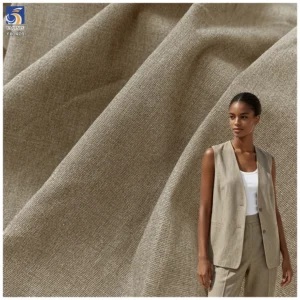 YX1479 280g/m² Polyester Rayon Lyocell Linen Stretch Fabric for Women Suits Blazers Trousers and Summer Apparel