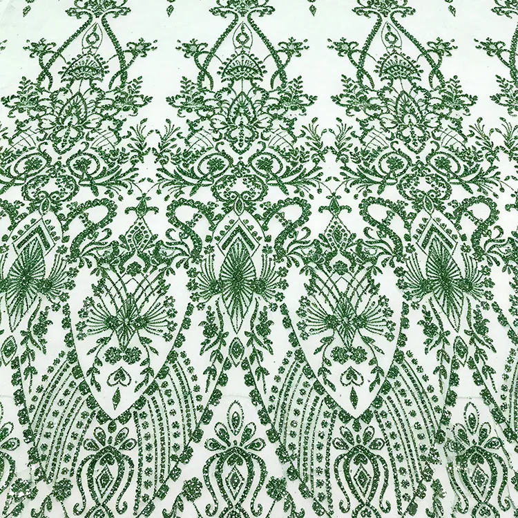 YX1609 New Arrival Baroque Sequin Lace Fabric Ornamental Glitter Embroidered Mesh for Evening Gown Dress