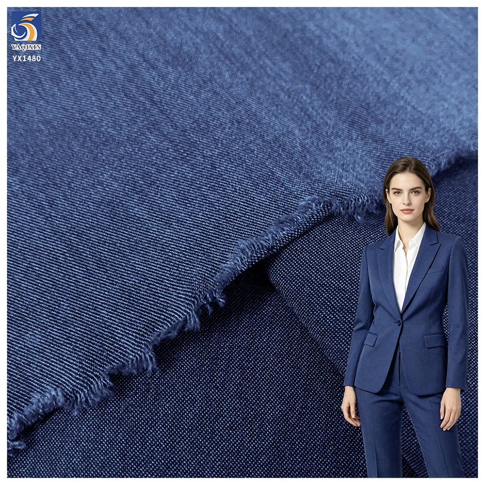 YX1480 76%T 20%R 4%SP 200g/m² TR High Stretch Twill Fabric for Suits Blazers Trousers and Tailored Fashion Apparel