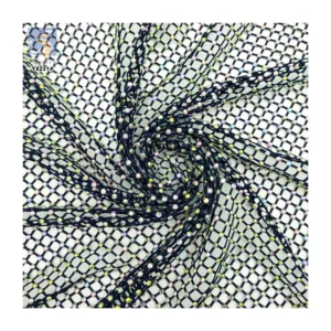 YX221 Wholesale 130gsm Polyester Net Mesh Glitter 3D Rhinestone Fabric