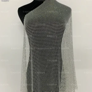 YX1194 2026 New Hot 3D Colored Brilliant Diamonds Stones Stretch Net Mesh Fabric Wholesale by Roll for Dance Skirt