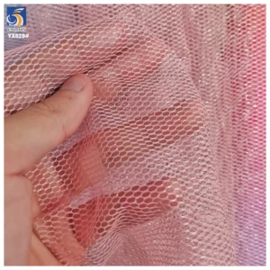 YX628 Good Quality 100% Polyester Knitted Glossy Hexagonal Mesh Fabric for Bags Headwear