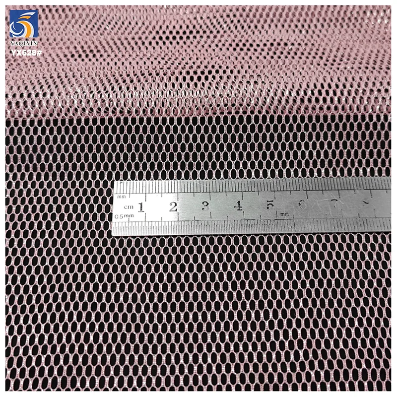 YX628 Good Quality 100% Polyester Knitted Glossy Hexagonal Mesh Fabric for Bags Headwear