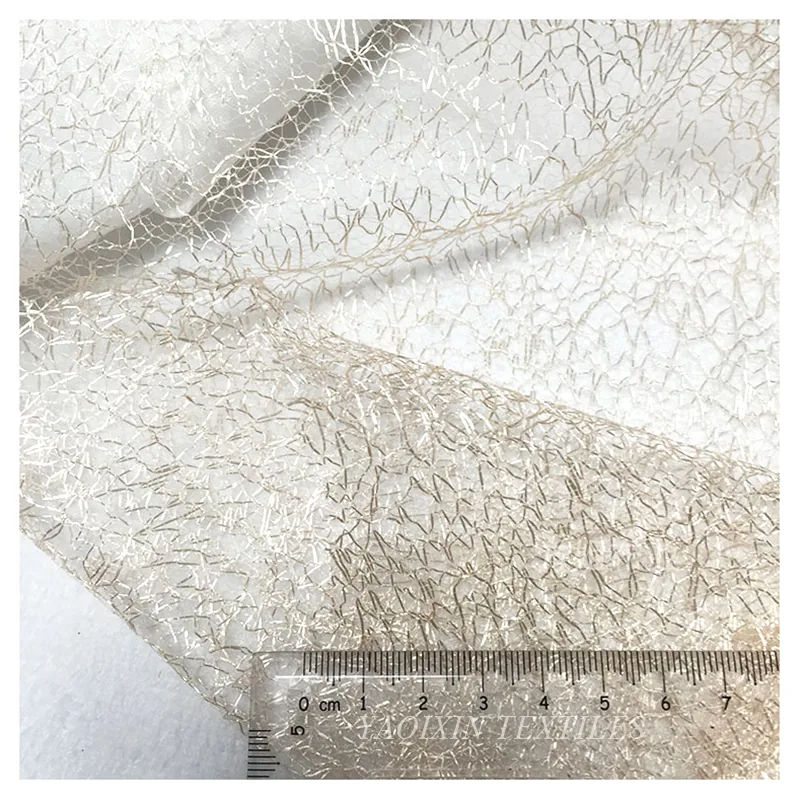 New Arrival 25gsm Nylon Bright Shiny Lightning Mesh Tulle Fabric Glitter Lace Wedding Bridal Dress Net Lace Fabric