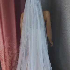 YX711 Pure White 40gsm Polyester Knitted Bridal Tulle Fabric Clear Sequins Glitter Mesh Fabric Soft Sparkle Glitter Effect