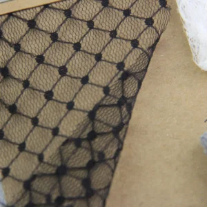 F500 Eco-Friendly Lace and Mesh Fabrics Premium Quality Jacquard Black Polka Dots Mesh Fabrics for Garment Making