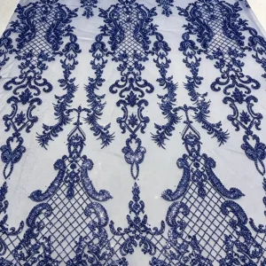 YX1611 Shimmer Sequin Lace Fabric Glitter Embroidered Mesh Knit Lace Fabric for Prom Bridal and Evening Dresses