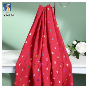 YX457 New Arrivals Polyester Spandex Colorful Butterfly Foil Printed 100D Four-Way Stretch Fabric for Background Toy