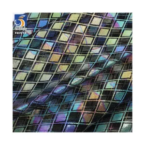 YX721 0.5 CM Plaid Printed Hot Film Tulle Fabric Lattice Stage Costume Mesh Plaid Fabric Printing Girls' Dresses Garments