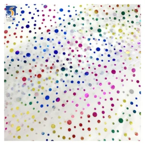 YX334 New Arrivals Polyester Foil Printing Mesh Colored Large and Small Dots Tulle Fabric Ballet Skirt Girls Tutu Fabric