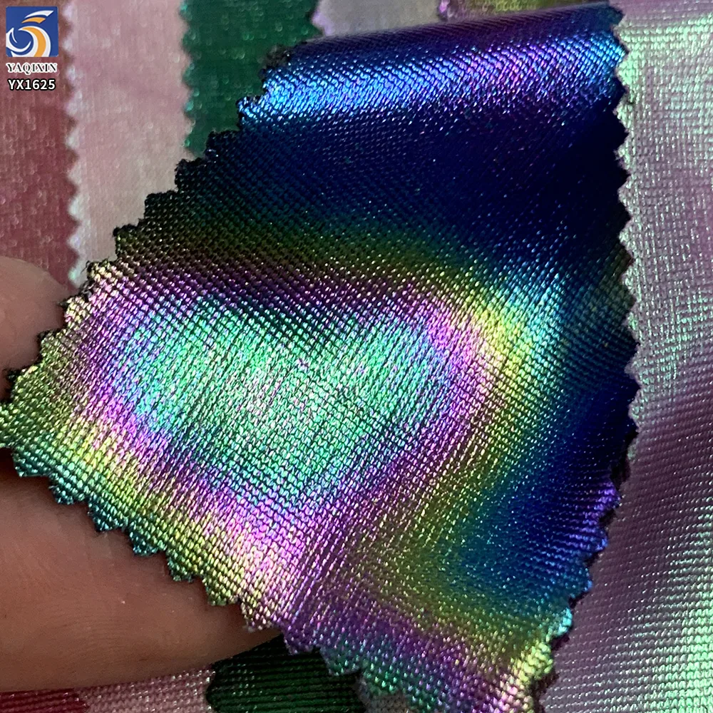 YX1625 Iridescent Foil Knit Stretch Fabric Holographic Knit Textile for Swimwear Leggings and Stagewear