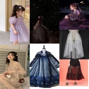 YX307 High-grade Colorful Glitter Dust 100 Polyester Glitter Wrinkled Organza Fabric for Large-Sleeved Shirts Skirts