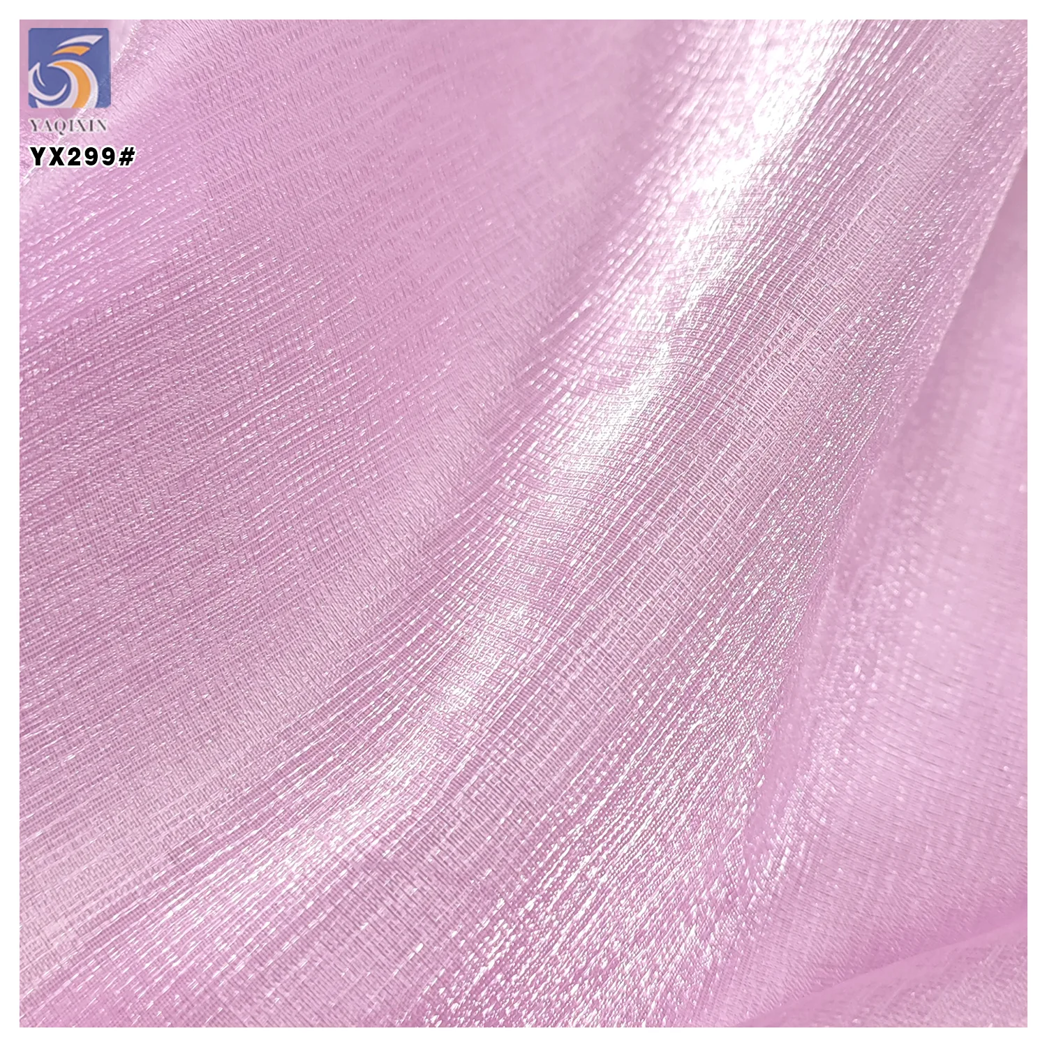 YX299 High Quality Polyester Textured Organza Lustrous Thick Wrinkled Crinkled Organza Fabric for Horse Face Skirt