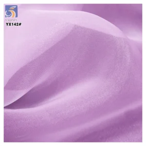 YX142 Good Quality Soft Silk Thickened Organza Fabric White 100 Polyester 45gsm Organza Dress Fabric for Bride