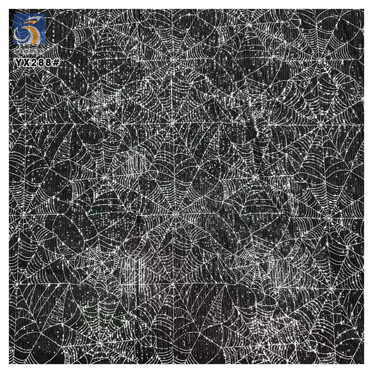 YX288 Novel and Unique Fabrics 100% Polyester Lace Sequin Print Halloween Clown Print Mesh Tulle Fabric
