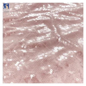 YX2469 Nude Transparent Payette Sequin Fabric Lace Sheer 3mm Sequin Fabric for Stage Model Performance Dance Dress