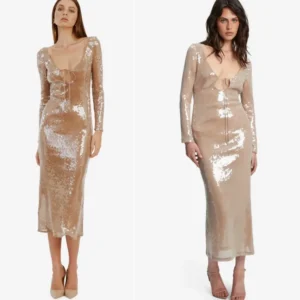 YX2469 Nude Transparent Payette Sequin Fabric Lace Sheer 3mm Sequin Fabric for Stage Model Performance Dance Dress