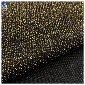 YX1289 170gsm China Competitive Prices Nylon Spandex Gold and Silver Thread Lurex Knitted Stretch Fabric for Garments