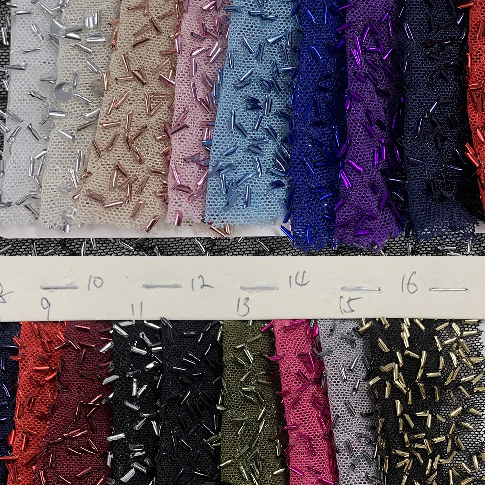 YX1128 European New Fashion Life Pink Nail Stretch Sparkly Sequin Fabric Luxury Women Evening Dress Pearlescent Sequin Fabric