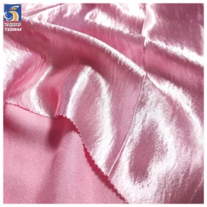 2024 New Design Shimmer Crepe Crinkle Satin Fabric Stretch Polyester Silk Satin Fabric for Women Lining Dress