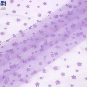 YX1572 Wholesale Star Glitter Tulle Fabric for Girls Dresses Fashion Apparel and Garment Production