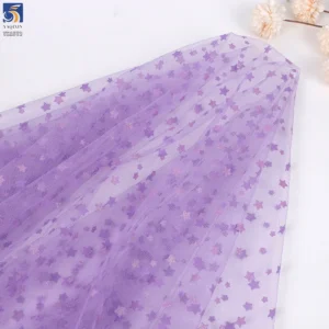 YX1572 Wholesale Star Glitter Tulle Fabric for Girls Dresses Fashion Apparel and Garment Production
