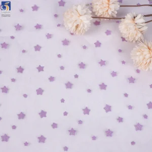YX1572 Wholesale Star Glitter Tulle Fabric for Girls Dresses Fashion Apparel and Garment Production