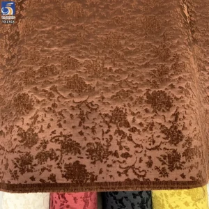 YX1464 Wholesale Polyester Florals Chenille Brocade Fabric With Embossed Floral Texture for Dresses and Garments