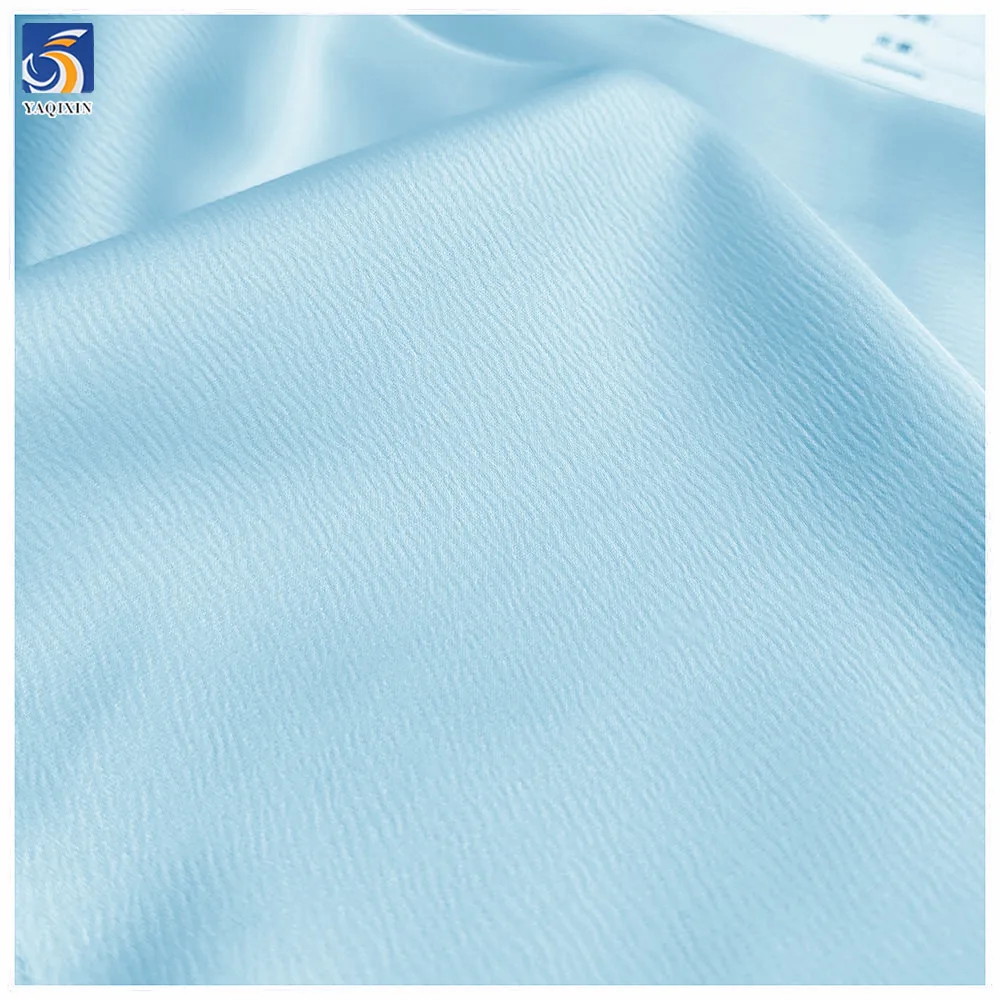Eco-Friendly YX2063-4 Crepe Crinkle Satin Dress Fabric 210gsm Polyester Spandex Stretch for Sleepwear Skirts Garments