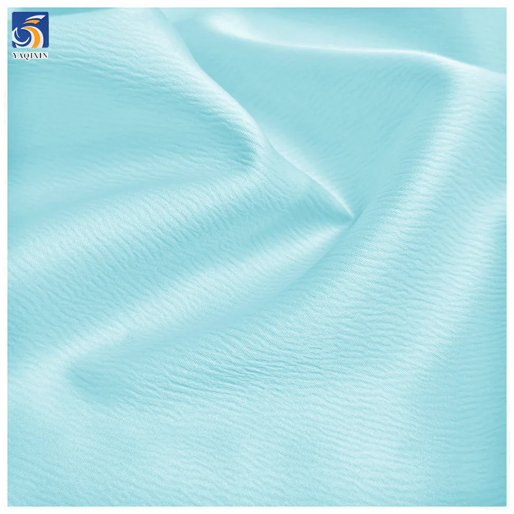 Eco-Friendly YX2063-4 Crepe Crinkle Satin Dress Fabric 210gsm Polyester Spandex Stretch for Sleepwear Skirts Garments