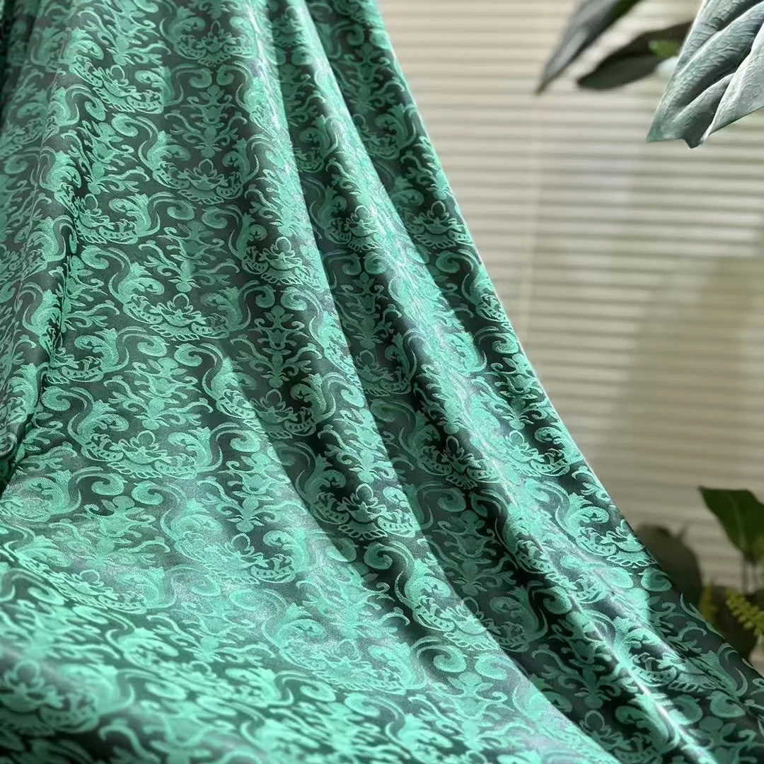 YX768 Chinese Classical Design Apparel Cheongsam Dress Satin Fabric Cationic Jacquard Satin Stretch Fabric for Ladies