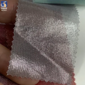 YX1557 100gsm Metallic Foil Lurex Stretch Mesh Fabric 95% Polyester 5% Spandex for Dancewear and Evening Dresses