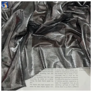 YX1557 100gsm Metallic Foil Lurex Stretch Mesh Fabric 95% Polyester 5% Spandex for Dancewear and Evening Dresses