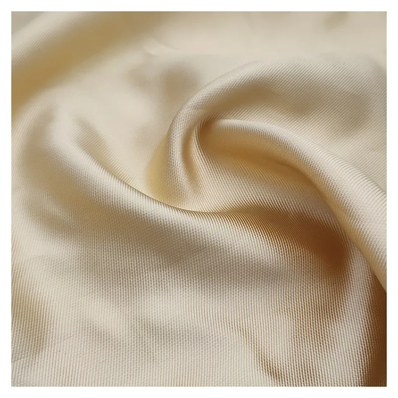 DMF19 Ivory Soft Duchess 100% Polyester Mikado ELLEN Satin Bridal Fabric for Clothing & Dresses Lining 140gsm Weight