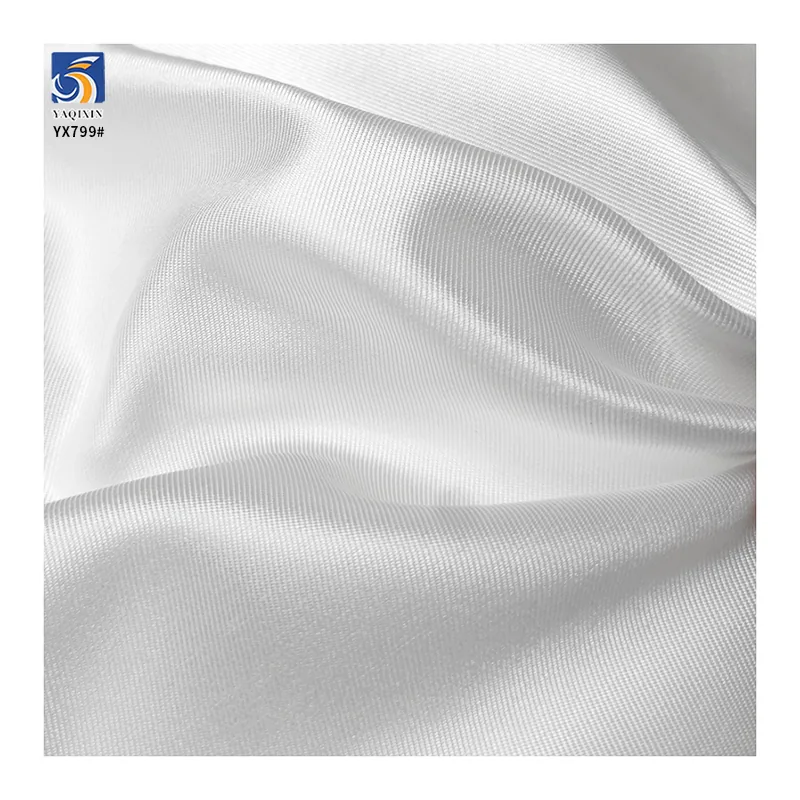 250D 160gsm Woven Twill Satin High Quality Mikado White Bridal Fabric for Dresses Silk Mikado Wedding Satin