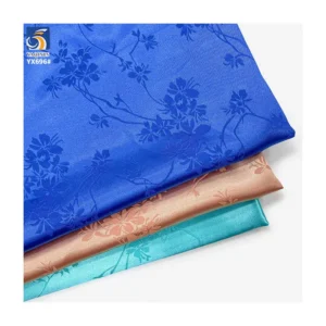 YX696 New Chinese Style Satin Fabric 110gsm Polyester Rose Floral Jacquard Dress Fabric for Women in Summer