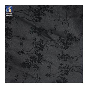 YX696 New Chinese Style Satin Fabric 110gsm Polyester Rose Floral Jacquard Dress Fabric for Women in Summer