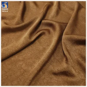 YX731 Imitation Acetate Double-Sided Mocha Mousse Color Satin Wrinkle Fabric 170gsm 100 Polyester Crepe Satin Fabric for Dress
