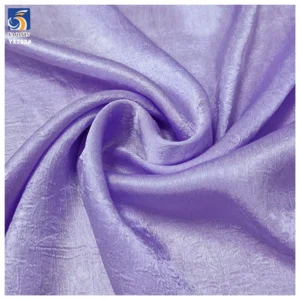YX733 Middle East Dubai Fashion Chiffon Wrinkled Fabric Women's Dress Luxurious Purple Shiny Crepe 100 Polyester Fabric