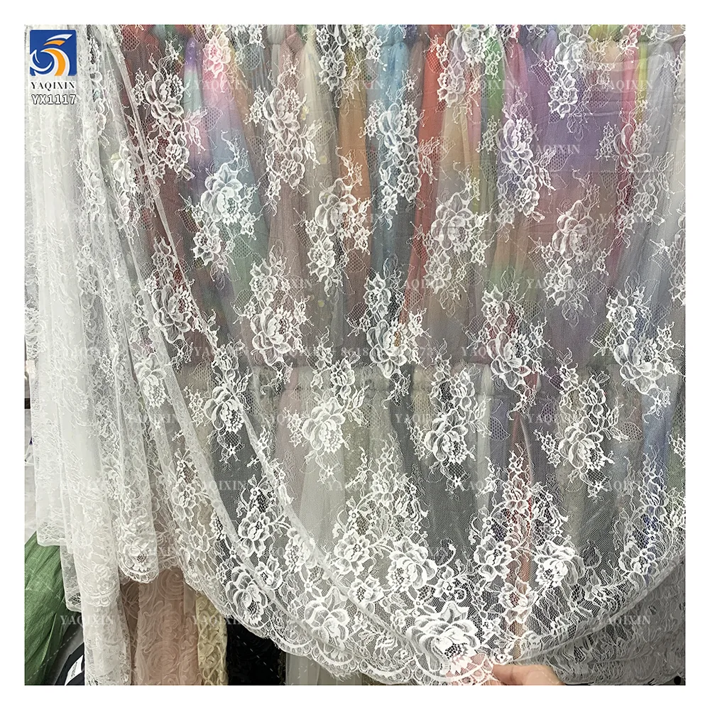 YX189 Gold Embroidery Tulle Beaded Lace With Sequins French Bridal Lace Fabric Beads Sequins Rose Gold Beaded Lace Fabric