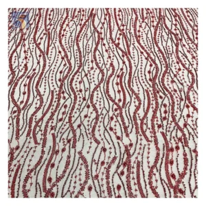 YX2576 Custom Reasonable Price Gold African Lace Crystal Fabric 2025 Golden Sparkly Sequin Beaded Glitter Lace Fabric