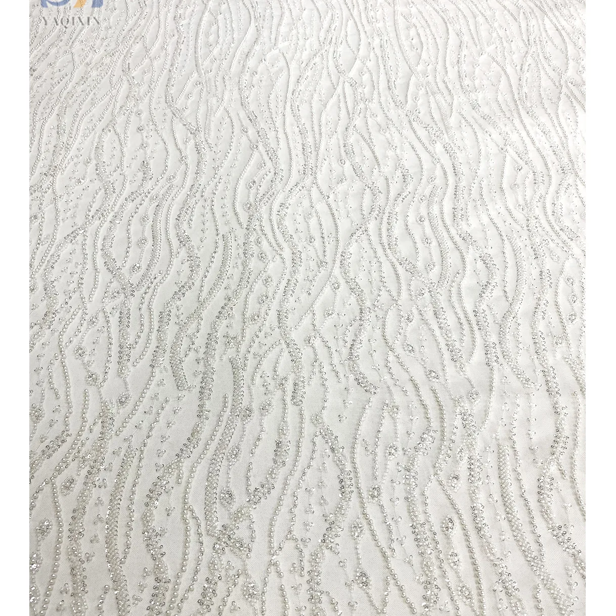 YX2576 Custom Reasonable Price Gold African Lace Crystal Fabric 2025 Golden Sparkly Sequin Beaded Glitter Lace Fabric