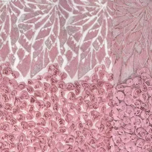 YX901 High Quality Pink Mesh 3D Flowers Lace Handmade Beads French Lace Sequin Fabric 3D Lace Fabrics for Dresses