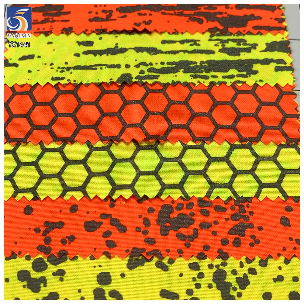 YX1441-1 EN20471 230gsm Hi Vis Fluorescent Fabric 50/50 Poly Cotton Twill Waterproof Fabric for Safety Vest Jacket Workw