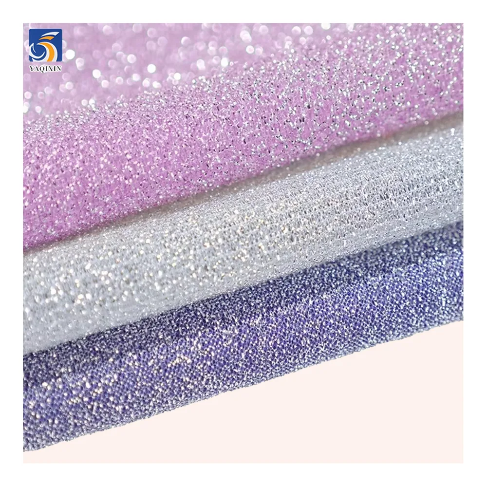 YDM003 Silver Glitter Wedding Tulle Soft 4 Way Stretch Shiny Power Mesh Fabric for Dress/Lingerie