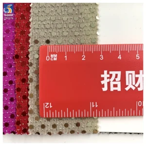 YX1279 130gsm New Arrival Nylon Spandex Stretch Laser Lurex Iridescent Sequin Fabric With Silver Dots for Party Dress Stretch