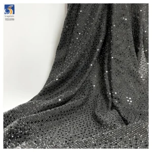 YX1279 130gsm New Arrival Nylon Spandex Stretch Laser Lurex Iridescent Sequin Fabric With Silver Dots for Party Dress Stretch