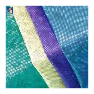 YX785-1 Fashionable Bikini Clothing Foil Printing Shiny Knitted Fabric 4 Way Stretch Swimwear Nylon Spandex Fabric
