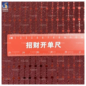 YX1280 130gsm Competitive Prices Straight Laser Lurex Spandex Stretch Dot Sequin Fabric for Fashion Performance Costumes